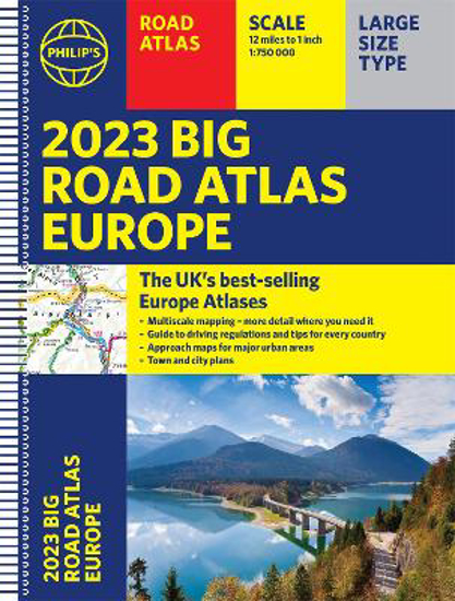 Picture of 2023 Philip's Big Road Atlas Europe: (A3 Spiral binding)