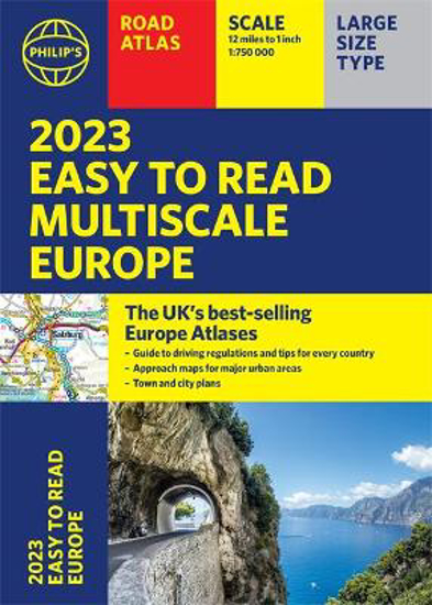 Picture of 2023 Philip's Easy to Read Multiscale Road Atlas Europe: (A4 Flexiback)