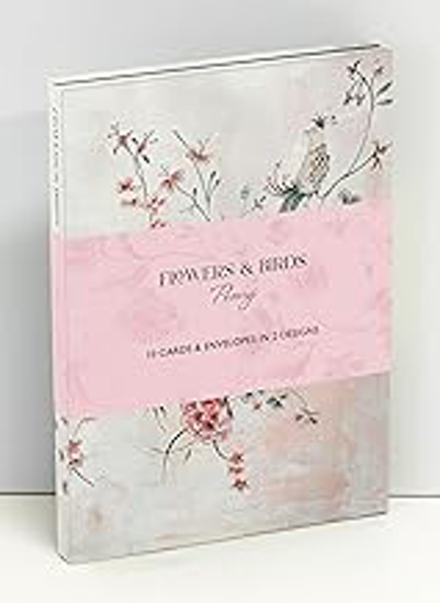 Picture of Flowers & Birds Peony Wallet Notecards